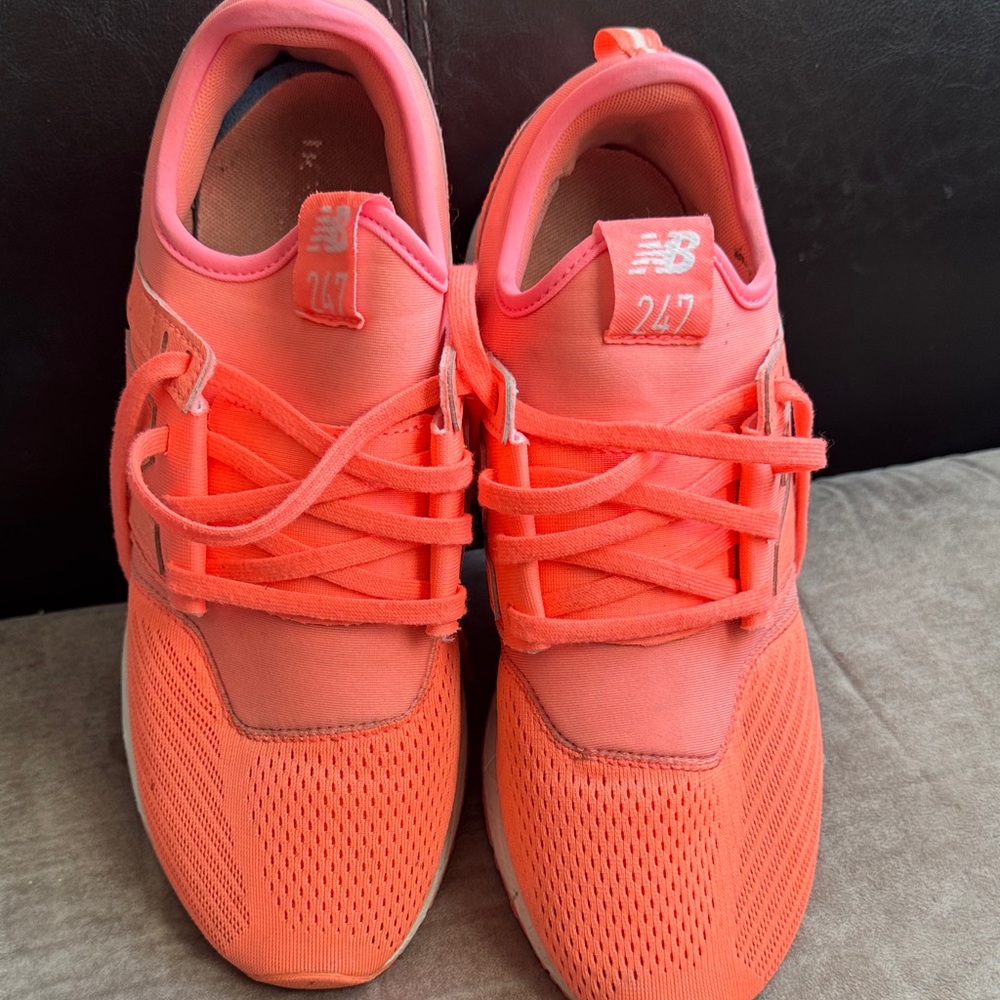 New Balance Neon Coral/Peach Slip-On Running Shoes